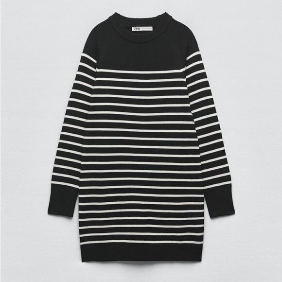 Zara Striped Knit Mini Dress New - Picture 6 of 6
